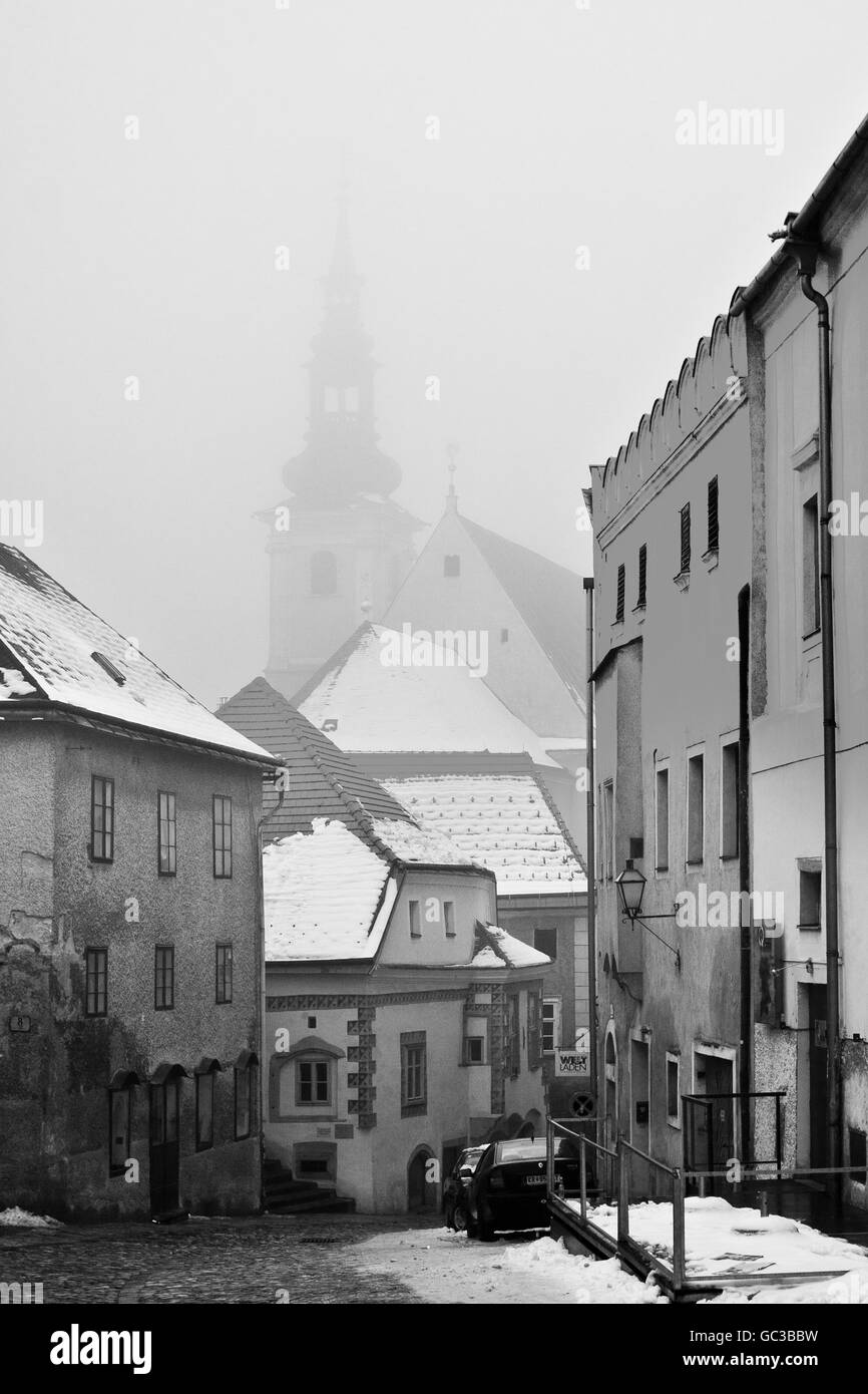 Gasse in der historischen Bezirk Krems Wachau Valley, Niederösterreich, Österreich, Europa Stockfoto