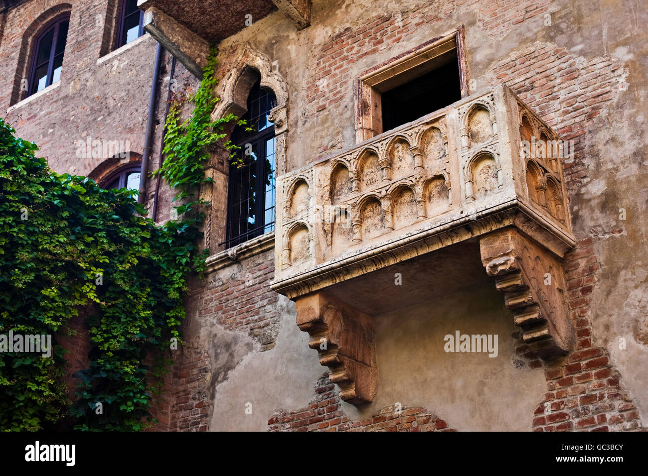 Julias Balkon, Casa di Giulietta, das Haus der Julia, Verona, Italien, Europa Stockfoto