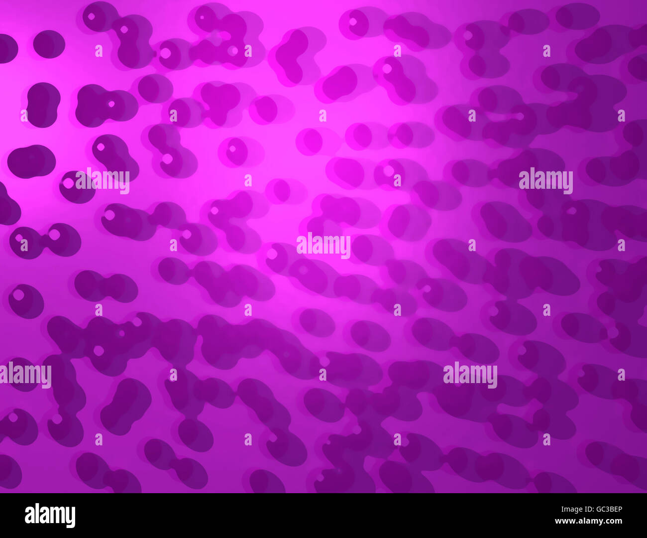 Zelle gefärbt lila Teilchen-Wechselwirkungen Stockfoto