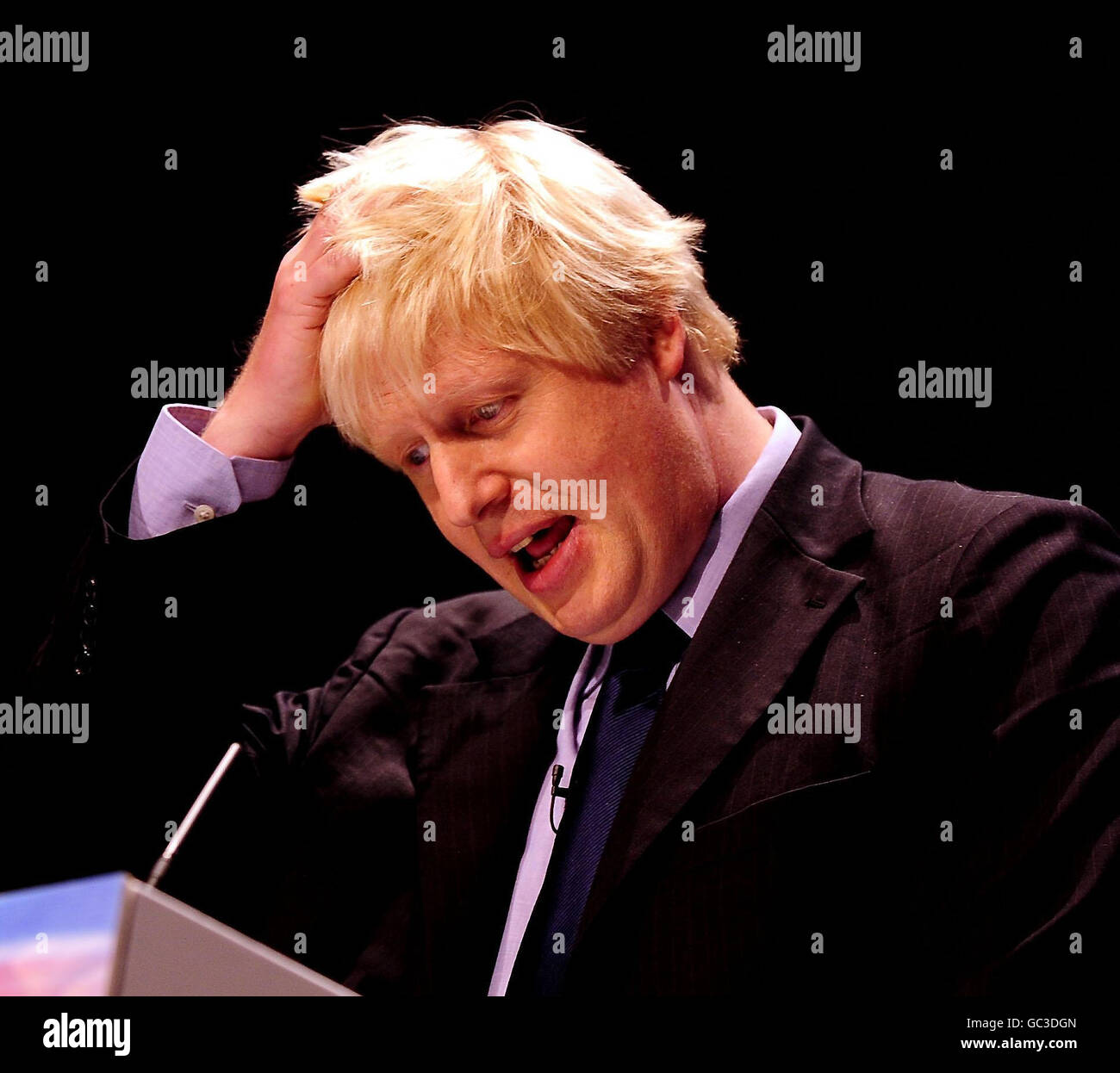 Der Bürgermeister von London, Boris Johnson, hält heute seine Rede auf der Jahreskonferenz der Konservativen Partei in Manchester. Stockfoto