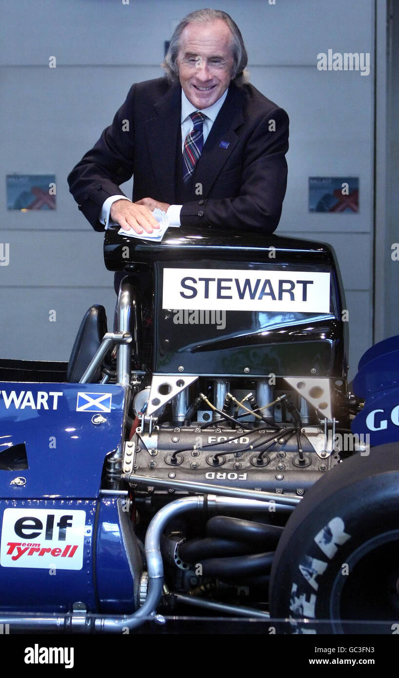 Sir Jackie Stewart Ausstellung Stockfoto