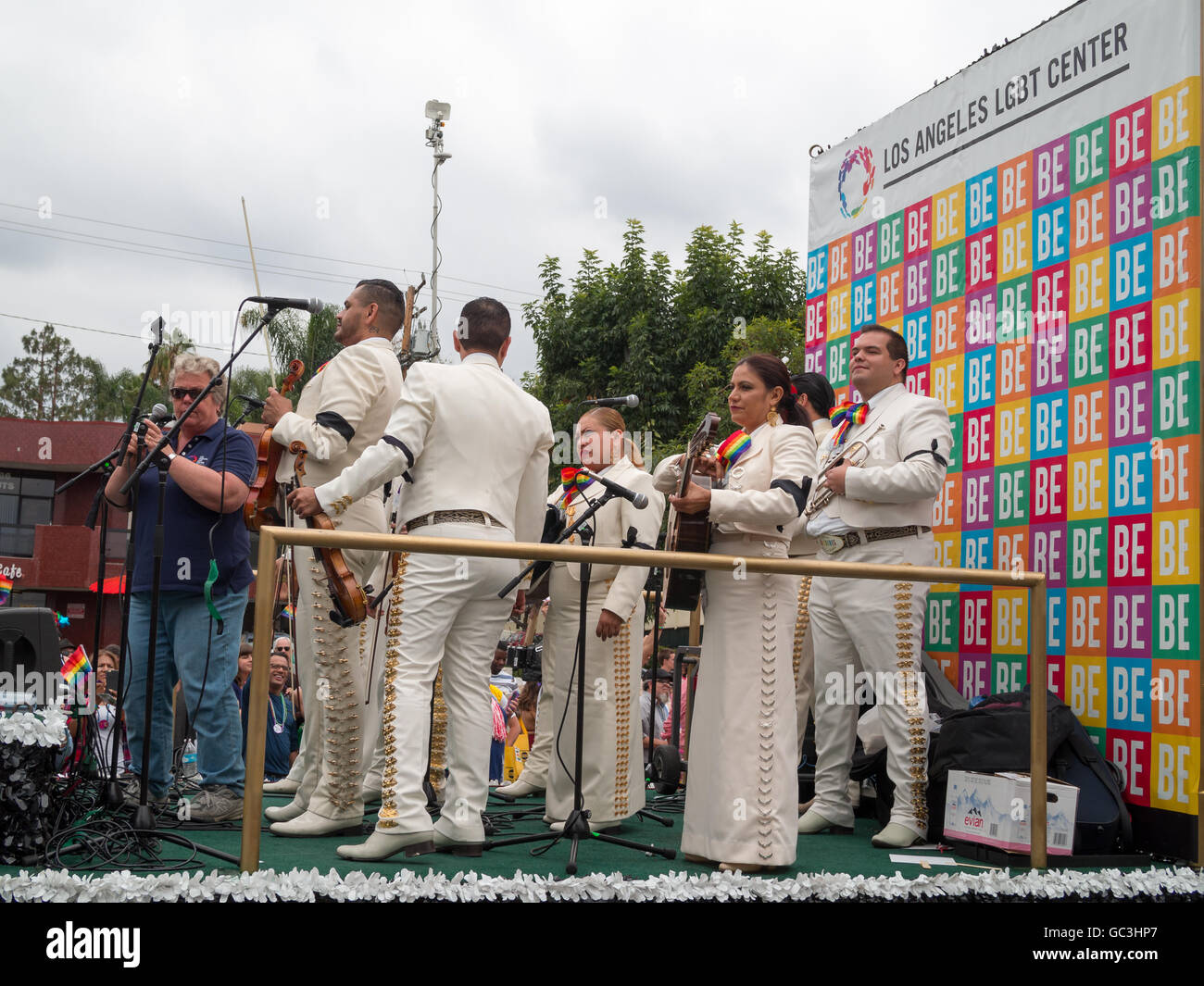 Mariachi Gruppe in LA Pride Parade 2016 Stockfoto