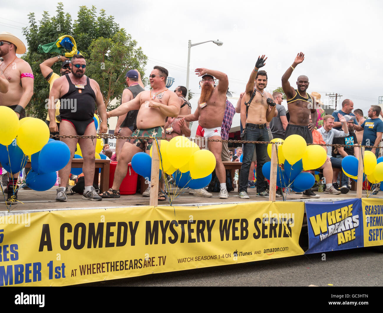 "Wo sind die Bären" Web Serie Auto in LA Pride Parade 2016 Stockfoto