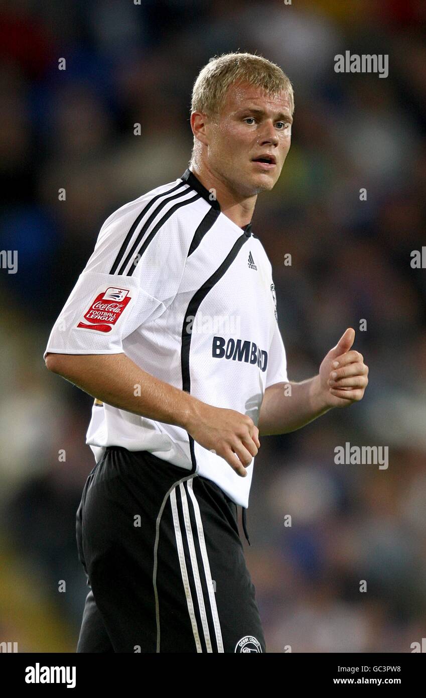 Fußball - Coca-Cola Football League Championship - Cardiff City / Derby County - Cardiff City Stadium. James McEverley, Derby County Stockfoto