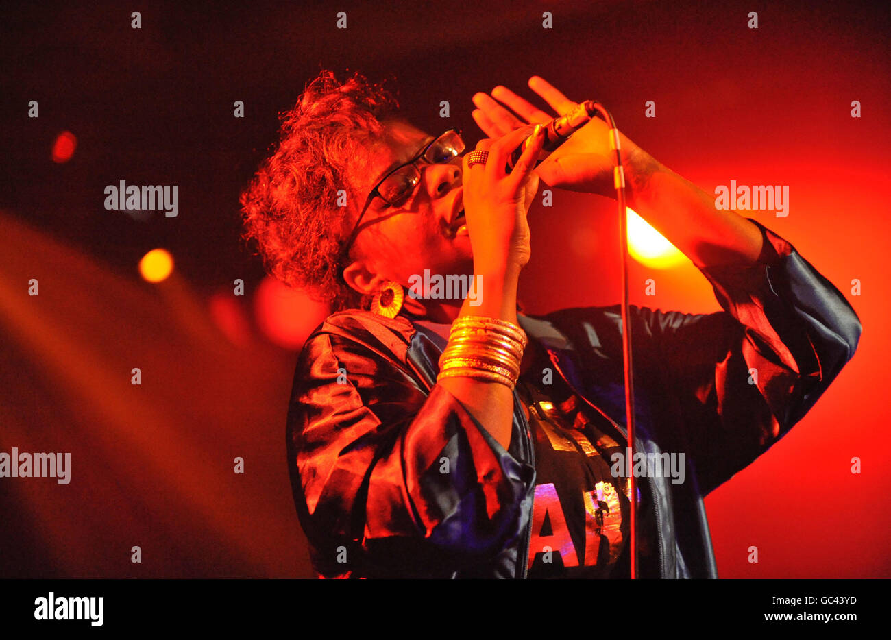 Der mit dem Mercury Music Prize ausgezeichnete Rap Artist Speech Debelle tritt im Londoner Scala Club auf. Stockfoto