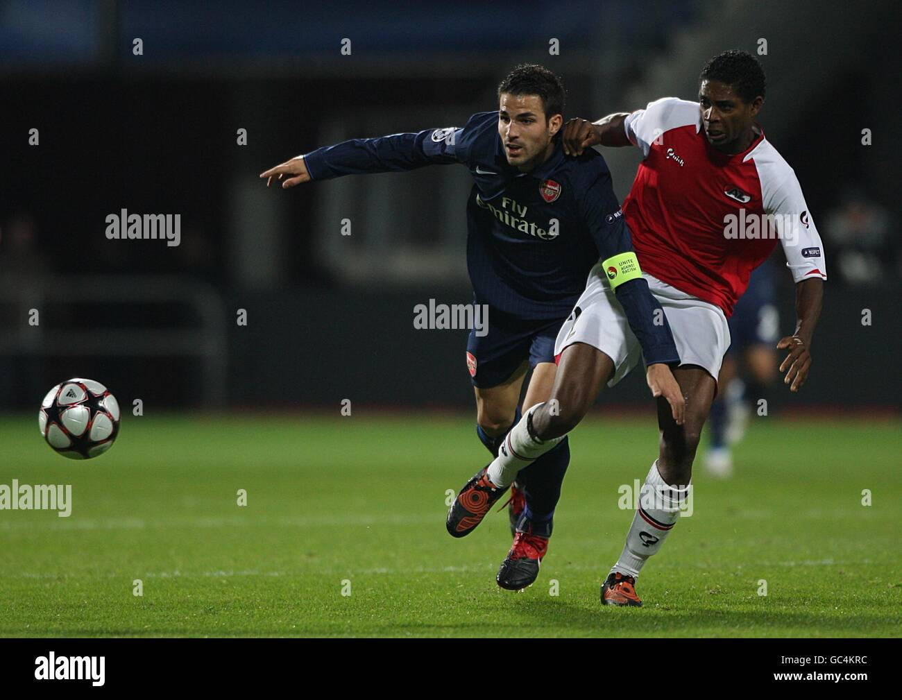 Fußball - UEFA Champions League - Gruppe H - AZ Alkmaar V Arsenal - DSB Stadion Stockfoto