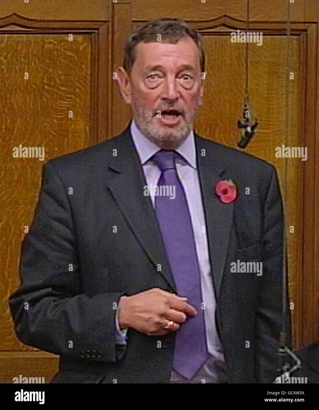 David Blunkett, Abgeordneter von Sheffield Brightside, kommentiert heute das Angebot des konservativen Parteivorsitzenden David Cameron aus dem Jahr 2007, im Unterhaus eine "gusseiserne Garantie" für ein Referendum über den Vertrag von Lissabon zu geben. Stockfoto
