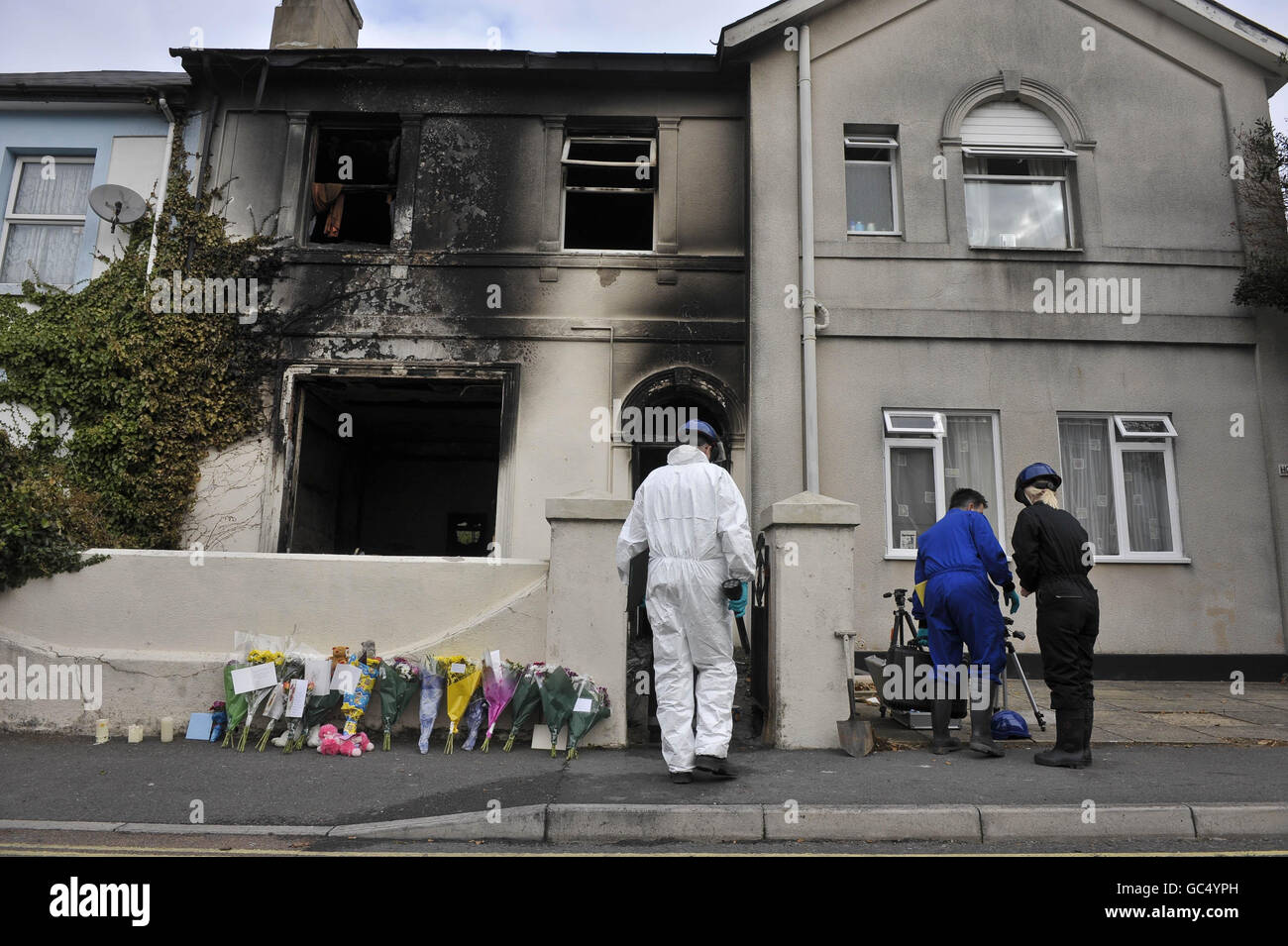 Zwei Kinder im Haus Feuer getötet Stockfoto