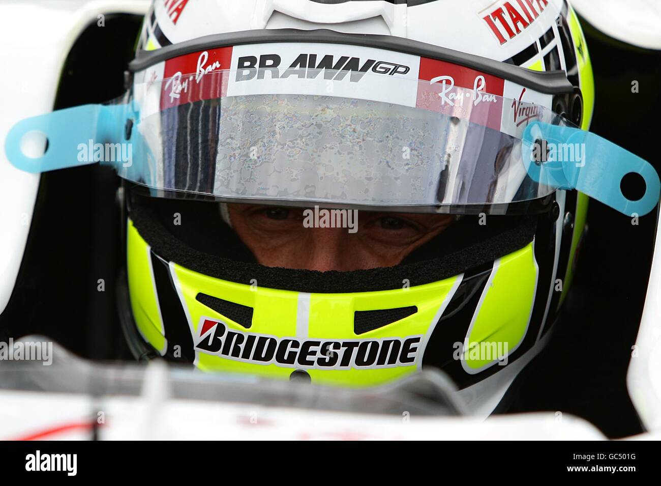 Motorsport - Formel-1-Weltmeisterschaft - Großer Preis Von Brasilien - Renntag - Interlagos. Brawn GP-Pilot Jenson Button vor dem Großen Preis von Brasilien in Interlagos, Sao Paulo. Stockfoto