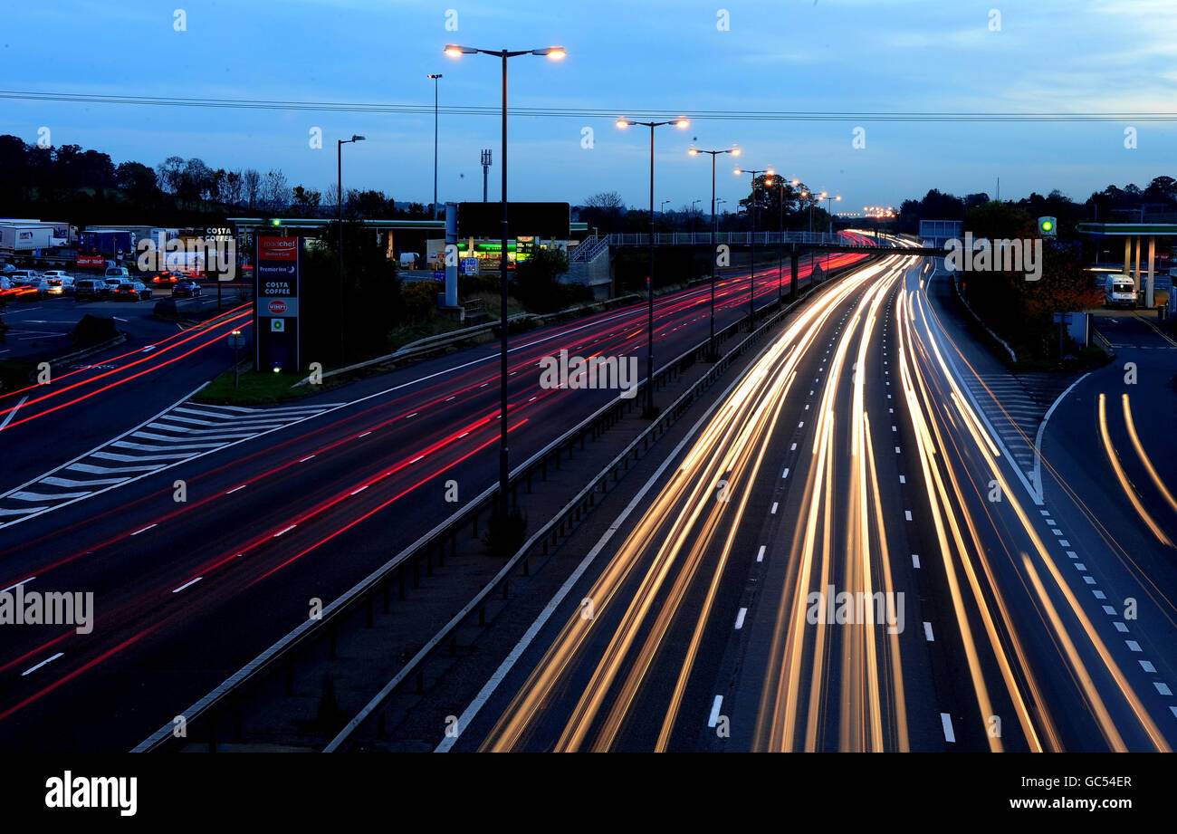 Autobahn M1 nähert 50. Geburtstag Stockfoto