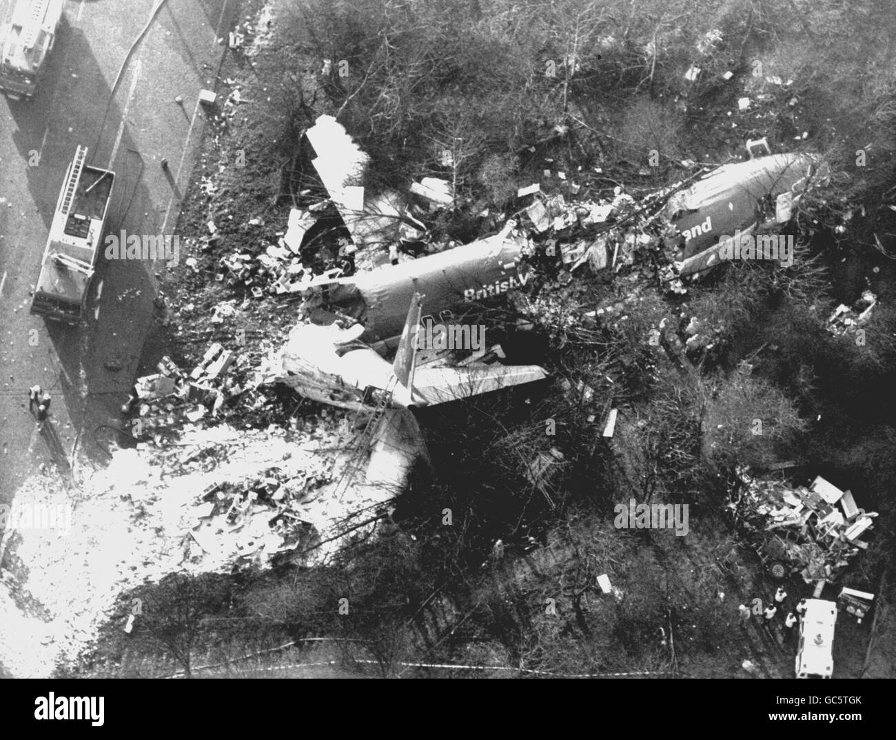 Katastrophen - Kegworth Flugzeugkatastrophe - Leicestershire Stockfoto
