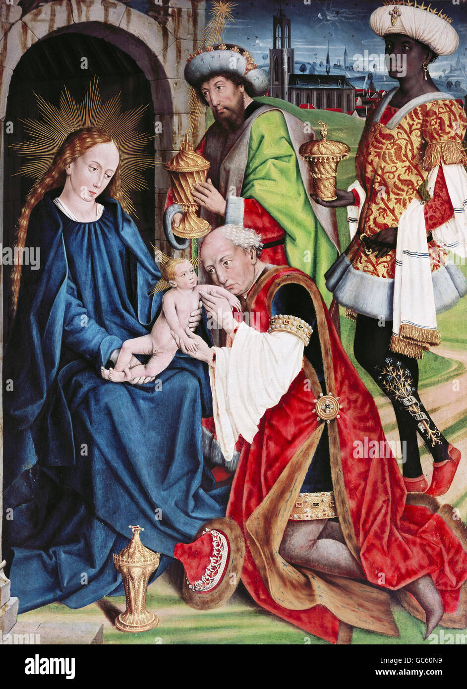 Anbetung der Könige von Friedrich Herlin, ca. 1462-1464 Stockfoto