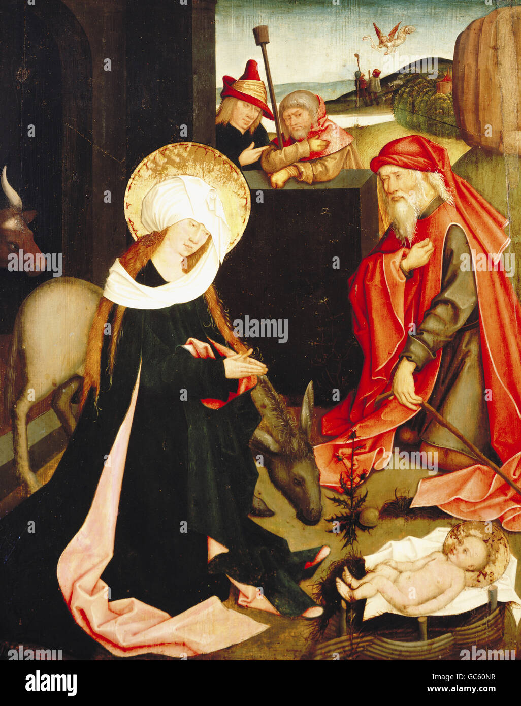 Anbetung der Hirten von Bernhard Strigel, um 1500 Stockfoto