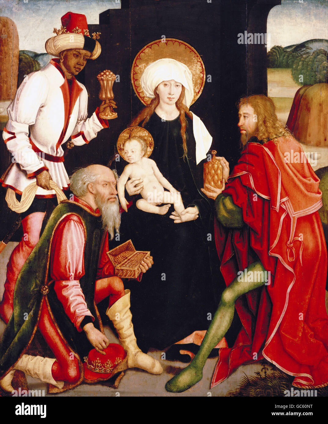 Anbetung der Könige von Bernhard Strigel, um 1500 Stockfoto