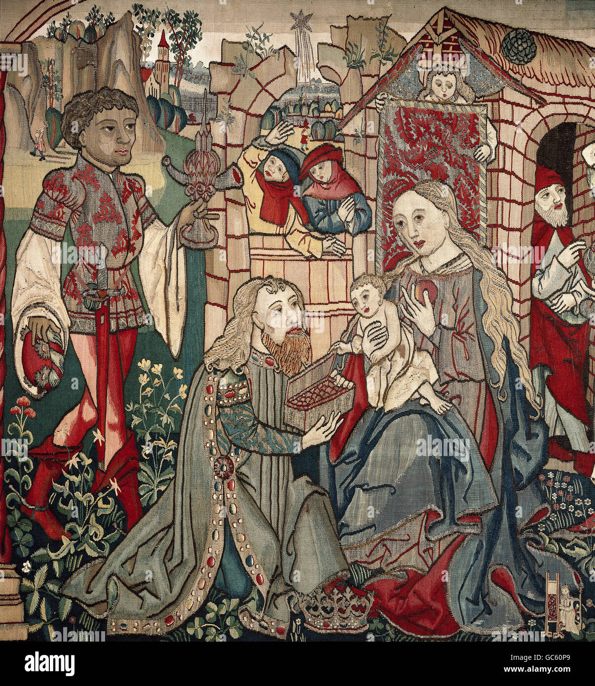 Anbetung der Könige, um 1500 Stockfoto