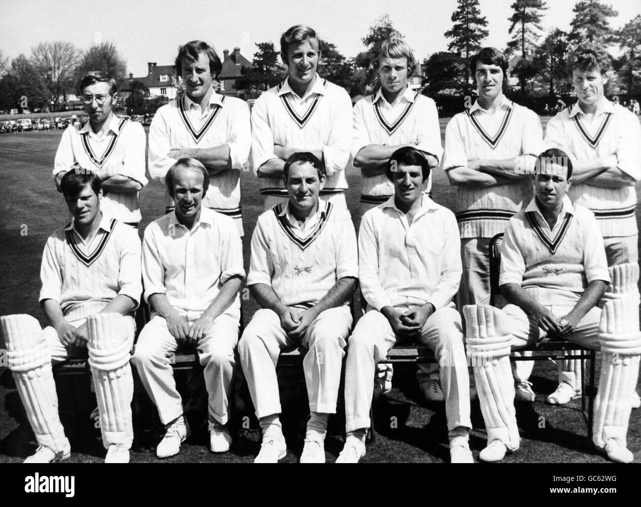 Cricket - Leicestershire County Cricket Club - Teamgruppe. Leicestershire Country Cricket-Nationalmannschaft Mai 1971 Stockfoto