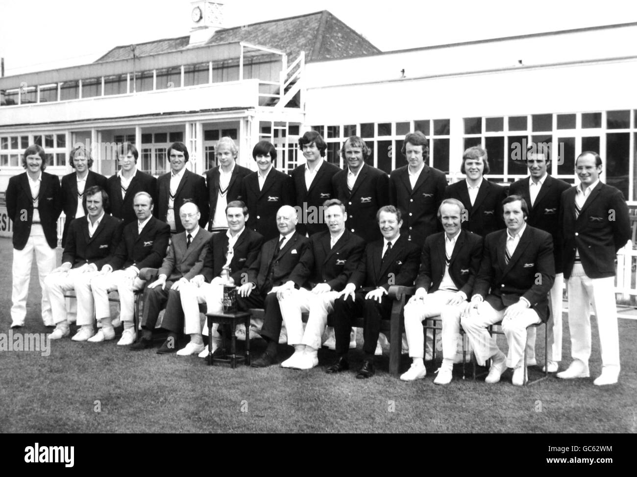 Cricketspieler und führende Beamte von Leicestershire Land Cricket Club April 1975 Stockfoto