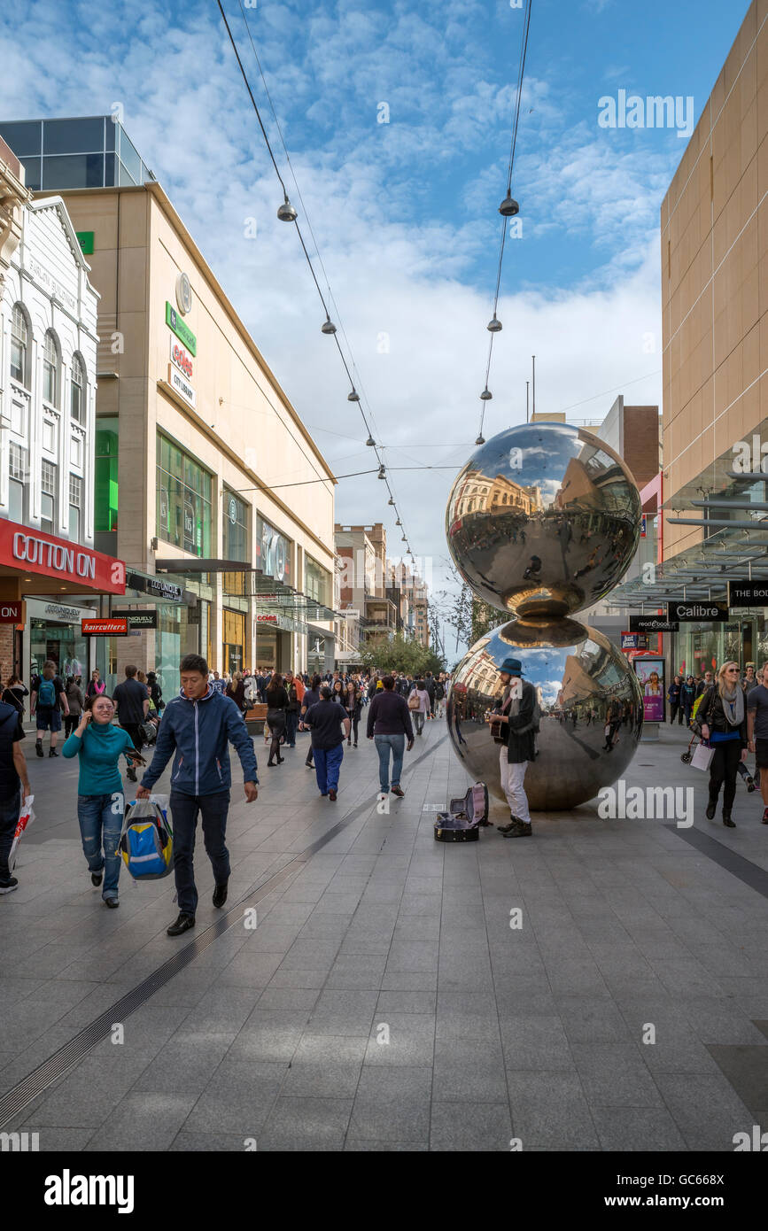 Das neue Aussehen Rundle Mall Adelaide, Australien Stockfoto