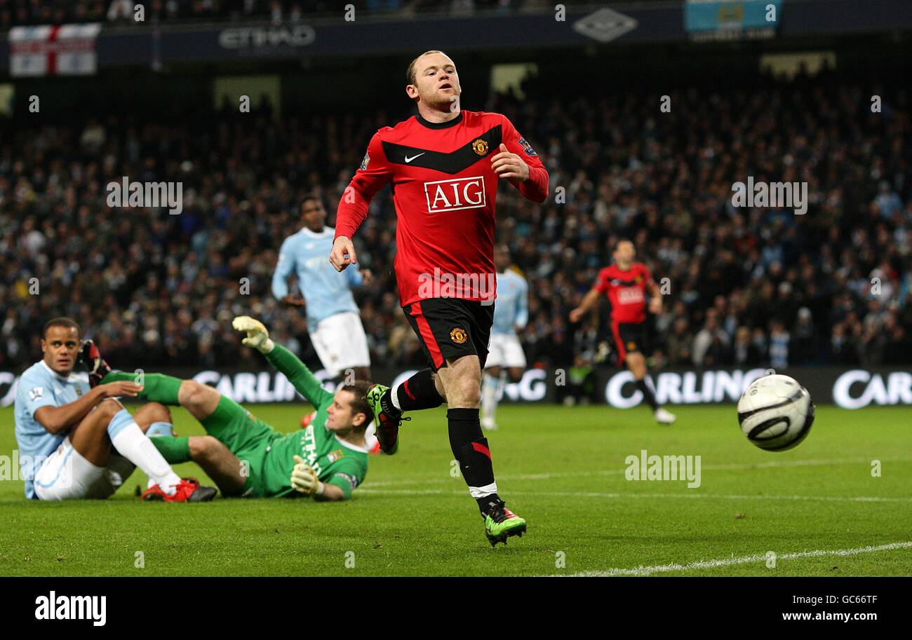 Fußball - Carling Cup - Semi Final - Hinspiel - Manchester City gegen Manchester United - City of Manchester Stadium Stockfoto