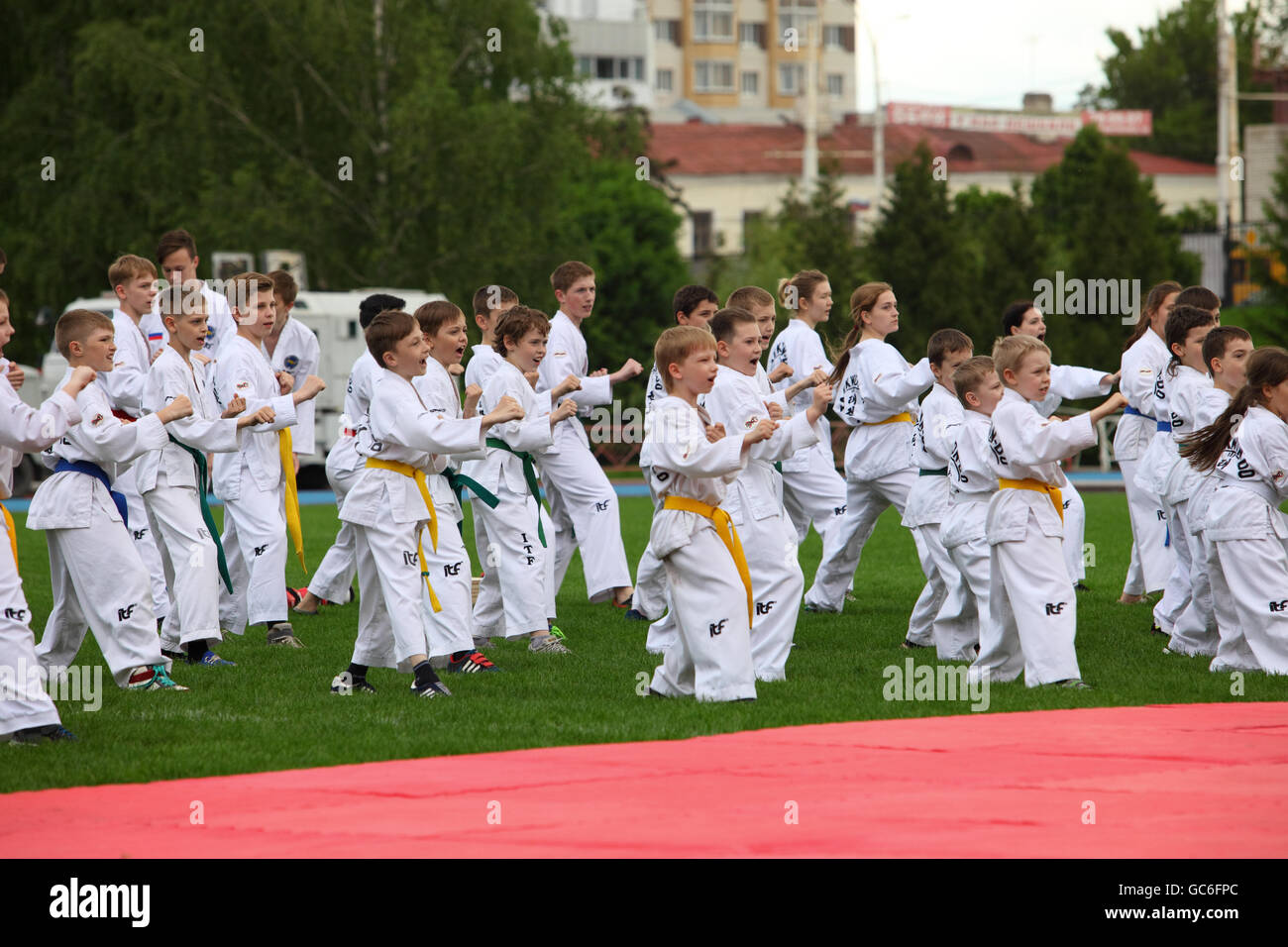 Kinder Training Karate Martial arts Stockfoto
