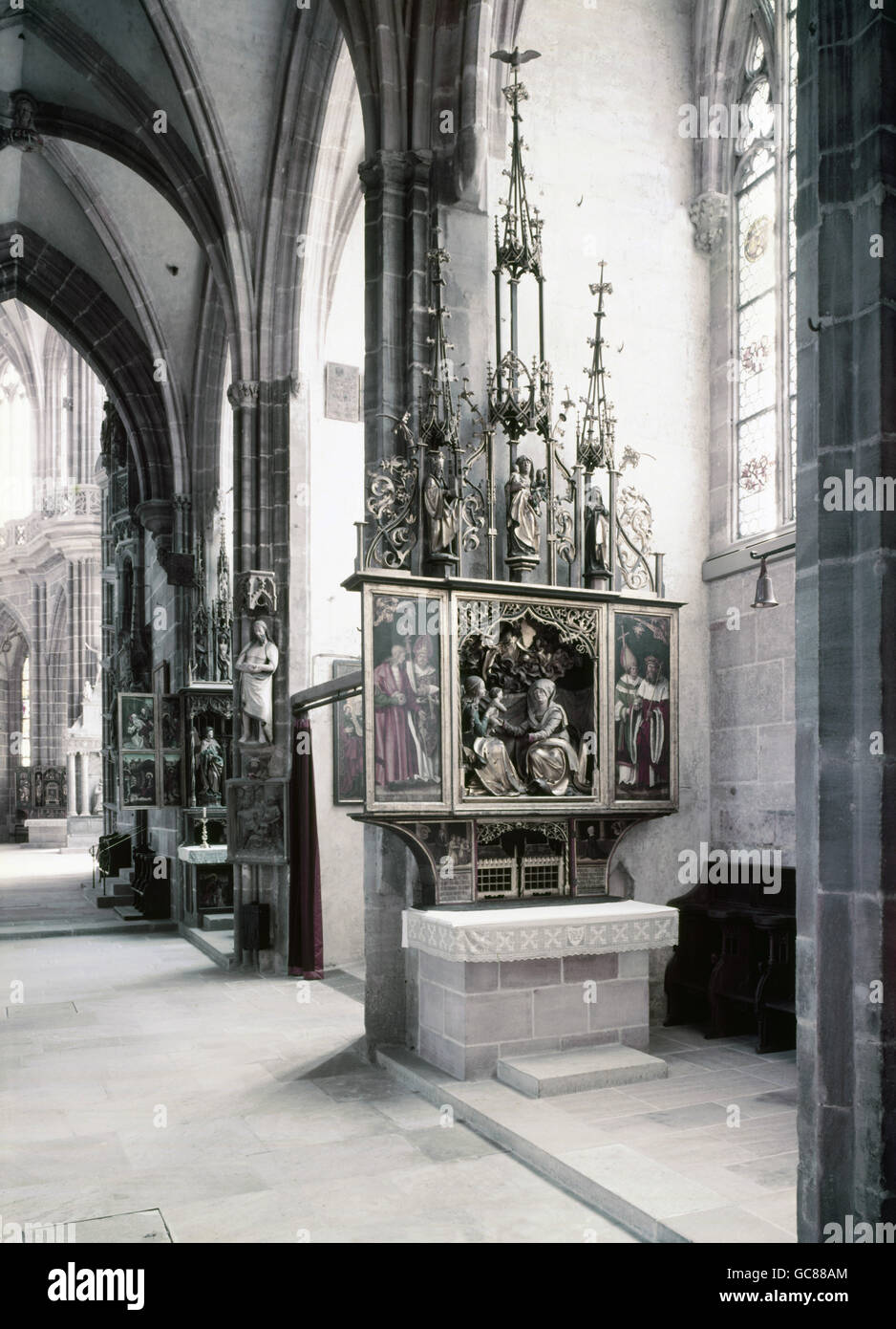 Bildende Kunst, Kulmbach, Hans Süss, (ca. 1480-1522), Altar, Altar der Heiligen Anna, 1510, Kirche St. Laurentius, Nürnberg, Deutschland, Stockfoto