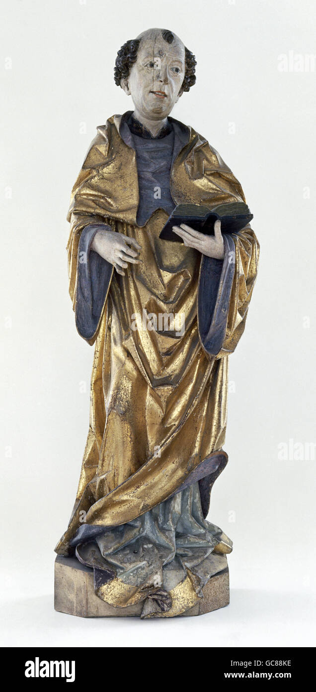 Bildende Kunst, Skulptur, Saint Leonard, Brixen, um 1490, Holz, Tiroler Landesmuseum, Innsbruck, Österreich Stockfoto