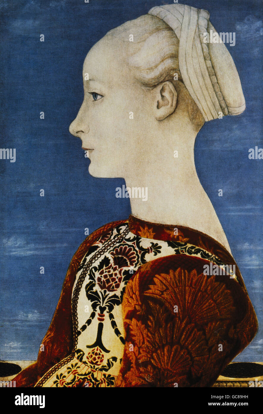 Bildende Kunst, Veneziano, Domenico, (ca. 1410-1461), Malerei, Porträt eines edlen jungen Frau, 51 x 35 cm, Berlin-Kunst-Galerie, Stockfoto