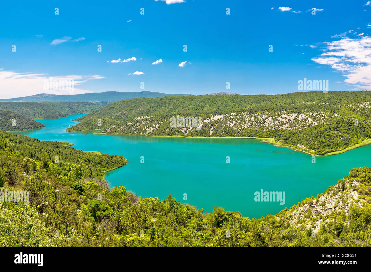 Visovac-See im Nationalpark Krka, Dalmatien, Kroatien Stockfoto