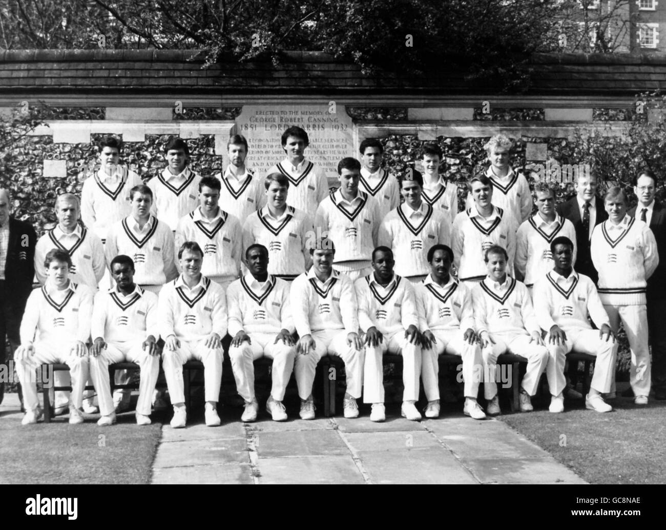 Cricket-Porträts. Middlesex CCC Team Group Stockfoto