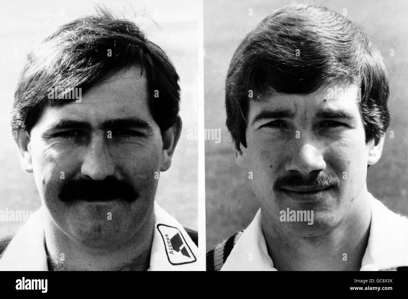 Cricket - Porträt. England Cricketspieler (von links nach rechts) Graham Gooch und Bruce French Stockfoto