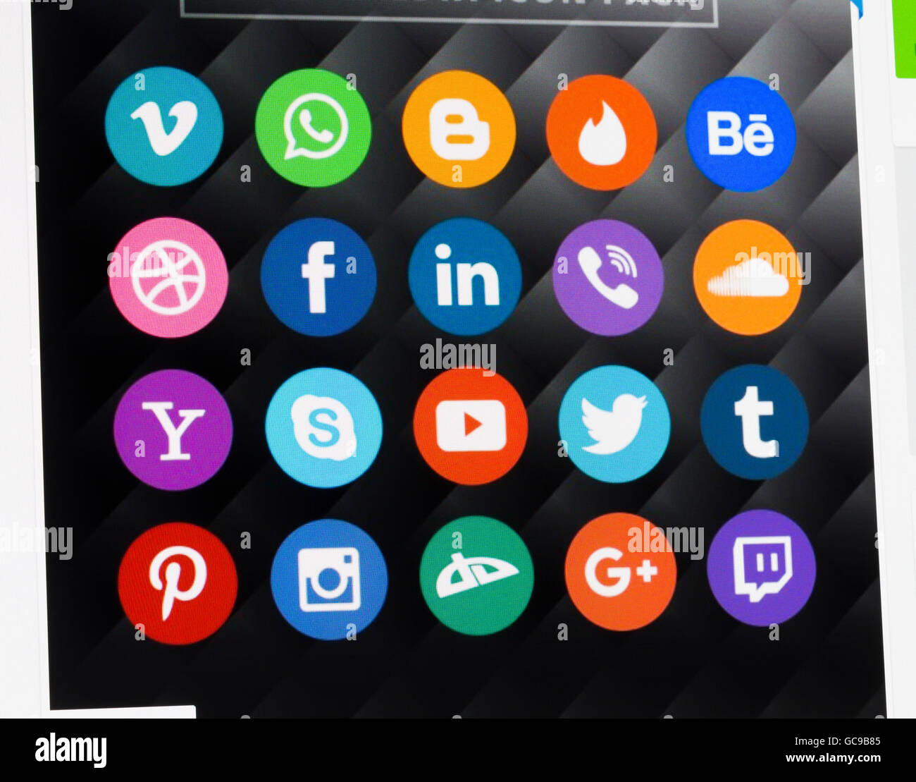 Social Media-Symbole Stockfoto