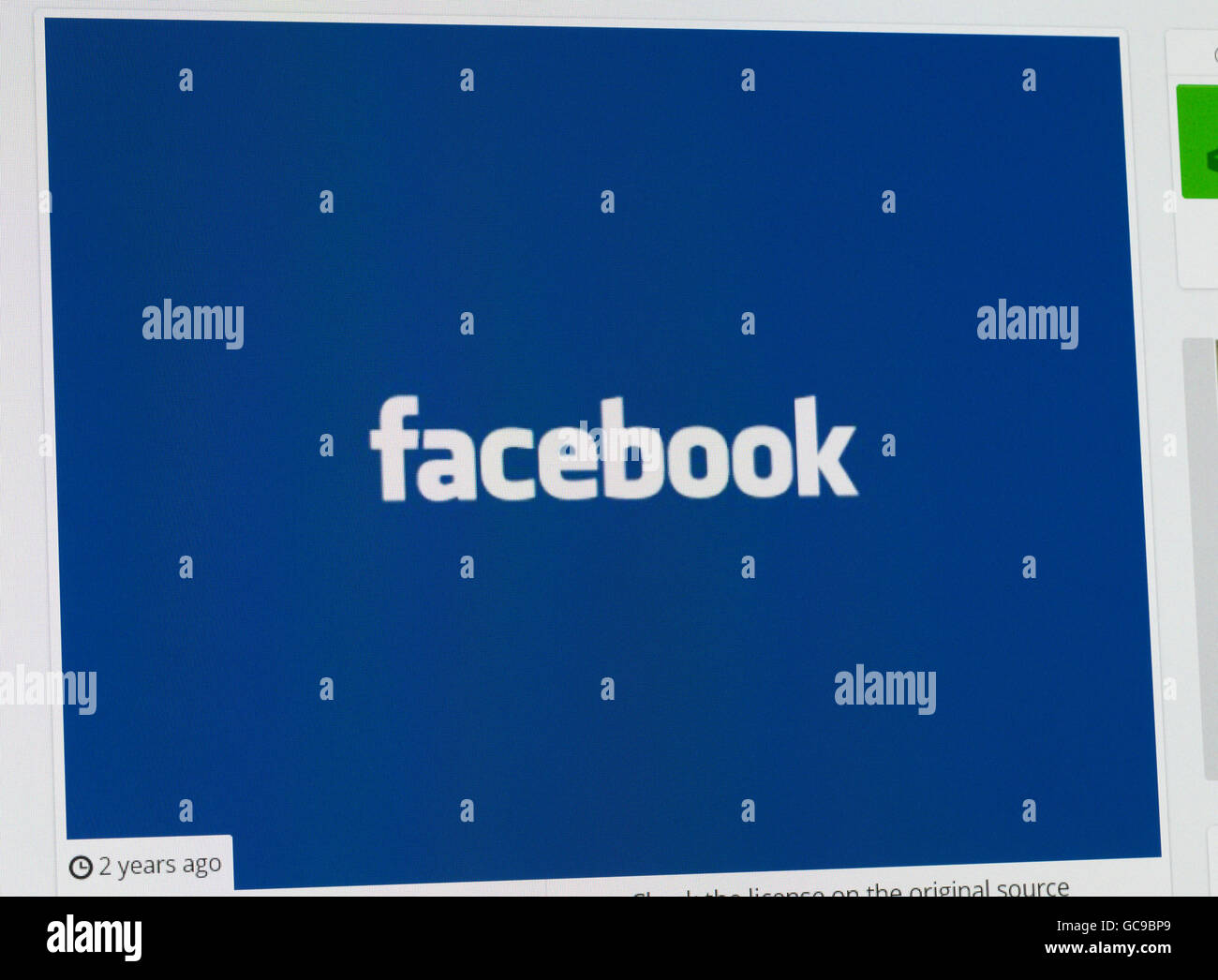 Screenshot von dem Facebook-logo Stockfoto