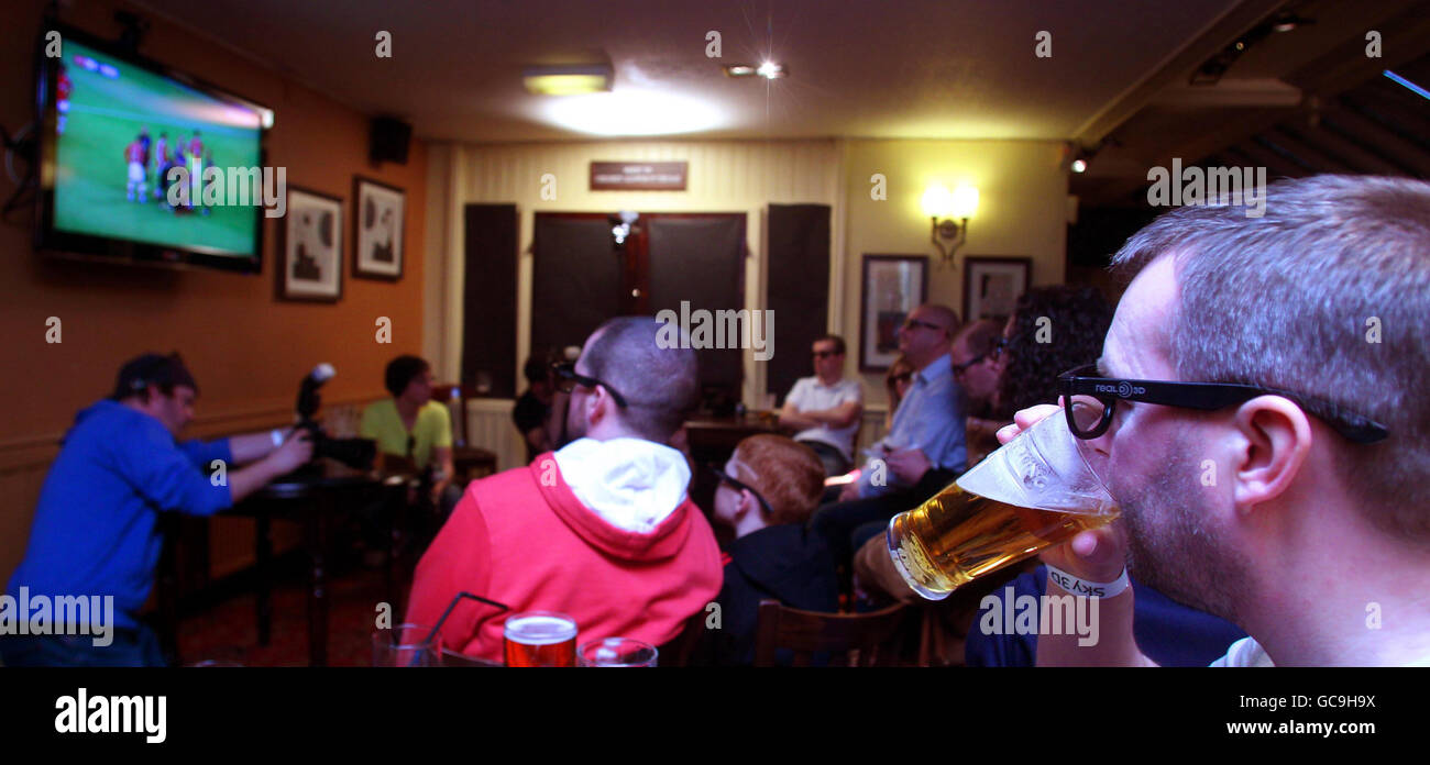 3D Übertragung zuerst für Fußball-fans Stockfoto