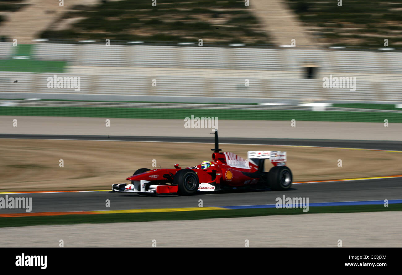 Ferrari Felipe Massa während der Formel-1-Testveranstaltung auf dem Circuit de la Comunitat Valenciana Ricardo Tormo, Valencia, Spanien. Stockfoto