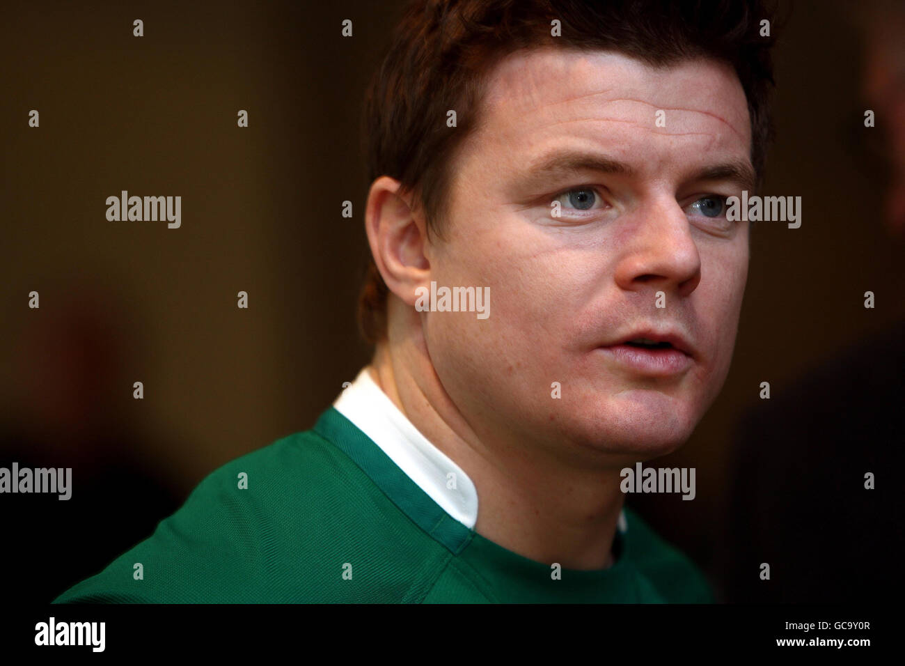 Der irische Kapitän Brian O'Driscoll während des RBS 6 Nations Launch im Hurlingham Club, London. Stockfoto