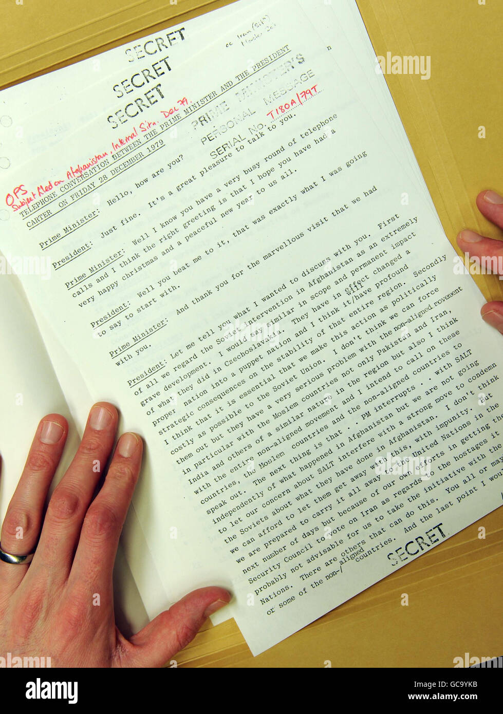 Margaret Thatcher Papiere Stockfoto