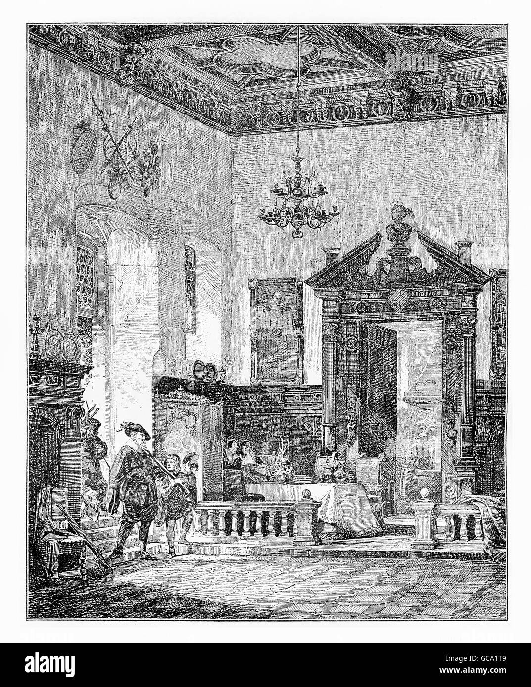Eines der vier opulente sogenannte "Prince Zimmer" im Augsburger Rathaus. Sie waren eigentlich als Gästezimmer für Ihren Besuch auf Lizenzgebühren und hochrangige Beamte gedacht. Stockfoto