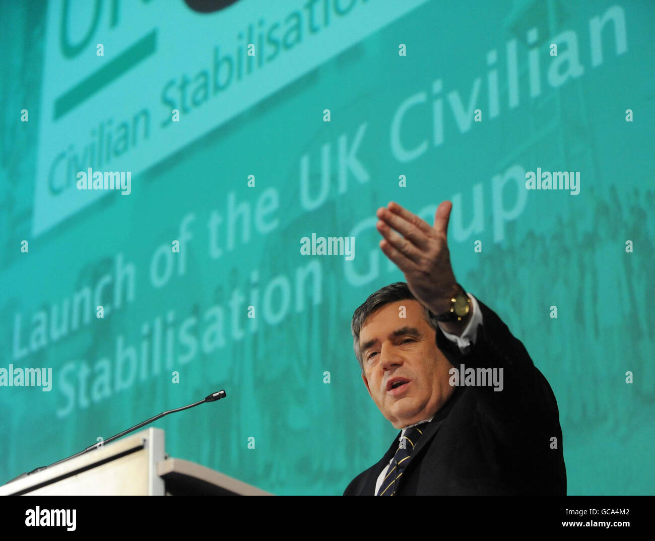 UK zivile Stabilisierung Gruppe Start Stockfoto