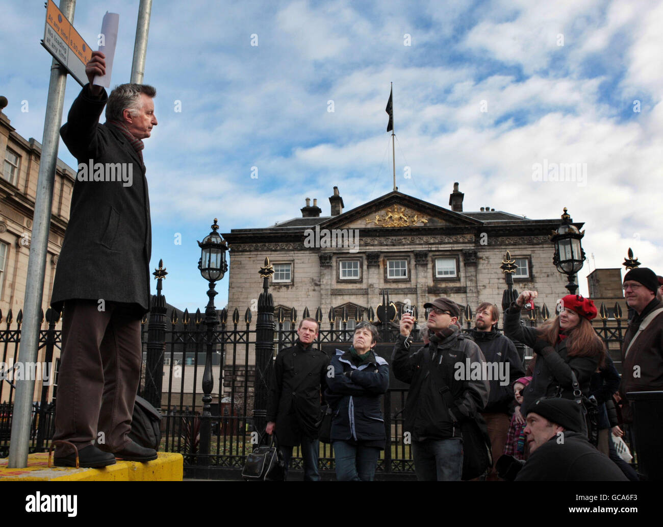 Billy Bragg Protest in Edinburgh Stockfoto