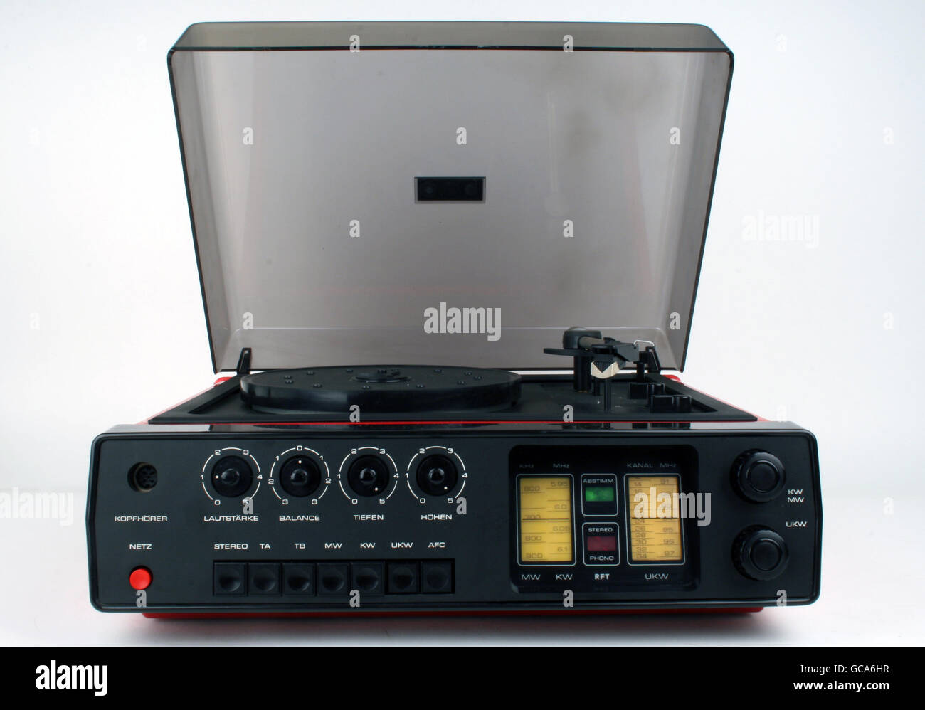 Rundfunk, Radio, Radio, Radio-Phono-Kombination Robotron 4000 Stereo-Set, mady by VEB Robtron-Elektronik Dresden, DDR, 1976, Zusatzrechte-Clearences-nicht vorhanden Stockfoto