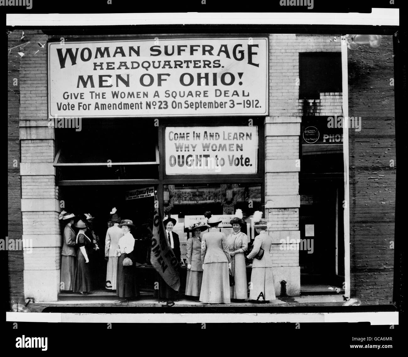 Woman Suffrage Sitz im oberen Euclid Avenue, Cleveland. Stockfoto