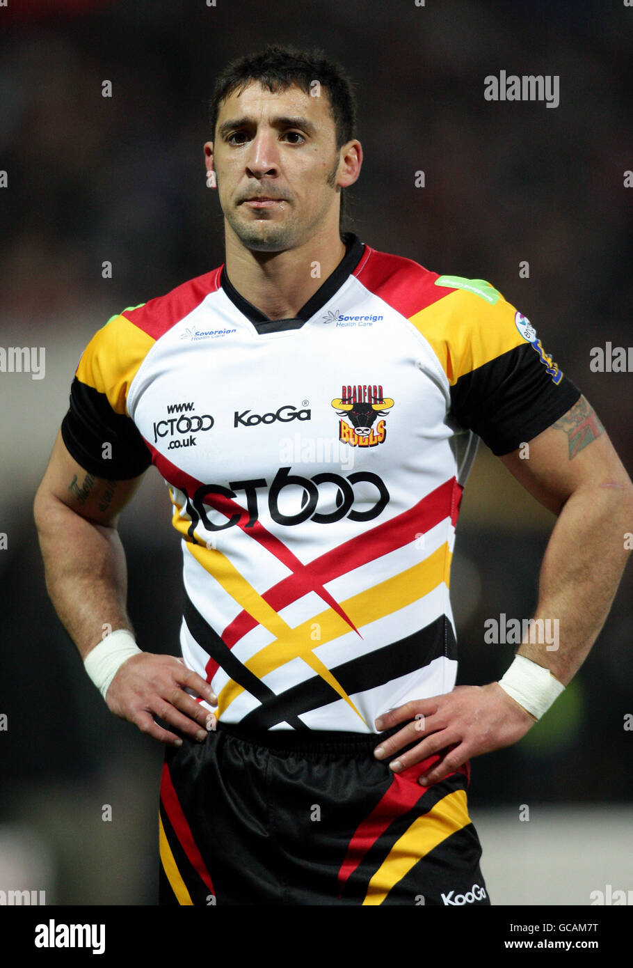 Rugby League - Engage Super League - Huddersfield Giants gegen Bradford Bulls - Galpharm Stadium. Paul Sykes, Bradford Bulls Stockfoto