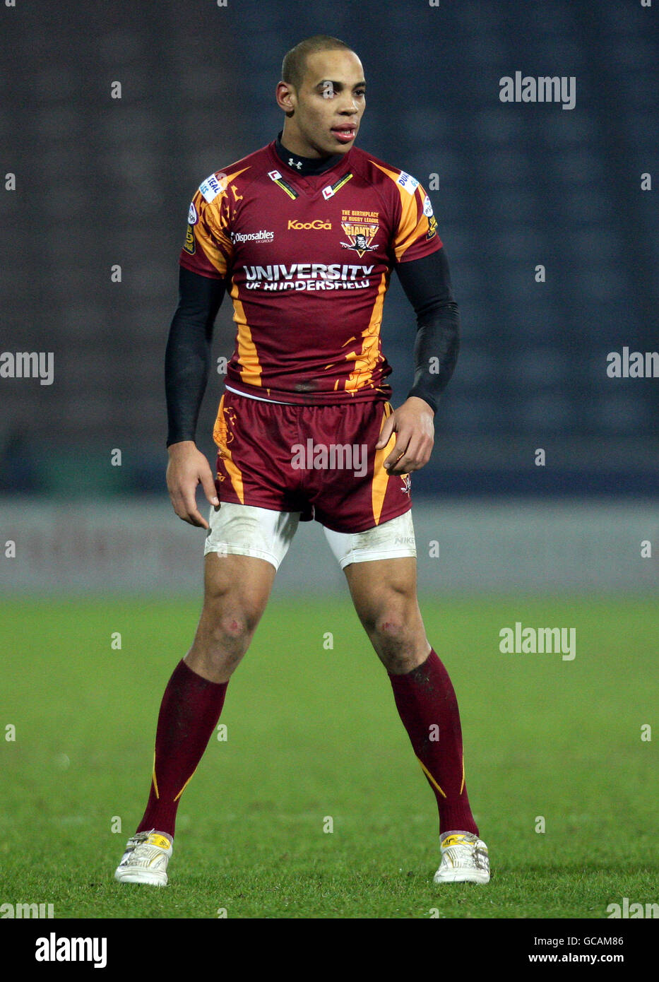 Rugby League - Engage Super League - Huddersfield Giants gegen Bradford Bulls - Galpharm Stadium. Leroy Cudjoe, Huddersfield Giants Stockfoto