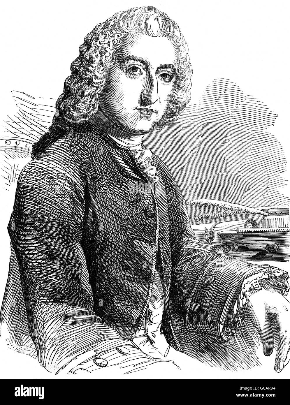 William Pitt, 1. Earl of Chatham (1708 – 1778) ein Whig, wer die Regierung von Großbritannien zweimal in der Mitte des 18. Jahrhunderts führte; auch genannt William Pitt der ältere, von seinem Sohn, William Pitt der jüngere, zu unterscheiden, die auch einen Premierminister war. Stockfoto