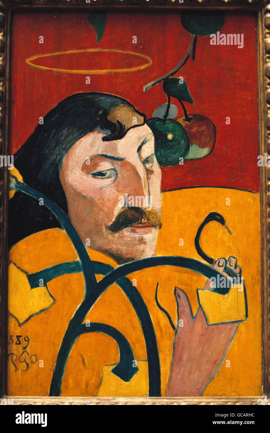 Bildende Kunst, Gauguin, Paul, (1848-1903), Malerei, "Selbstbildnis", 45 cm, Frankreich, 1889, National Gallery of Art, Washington, Stockfoto