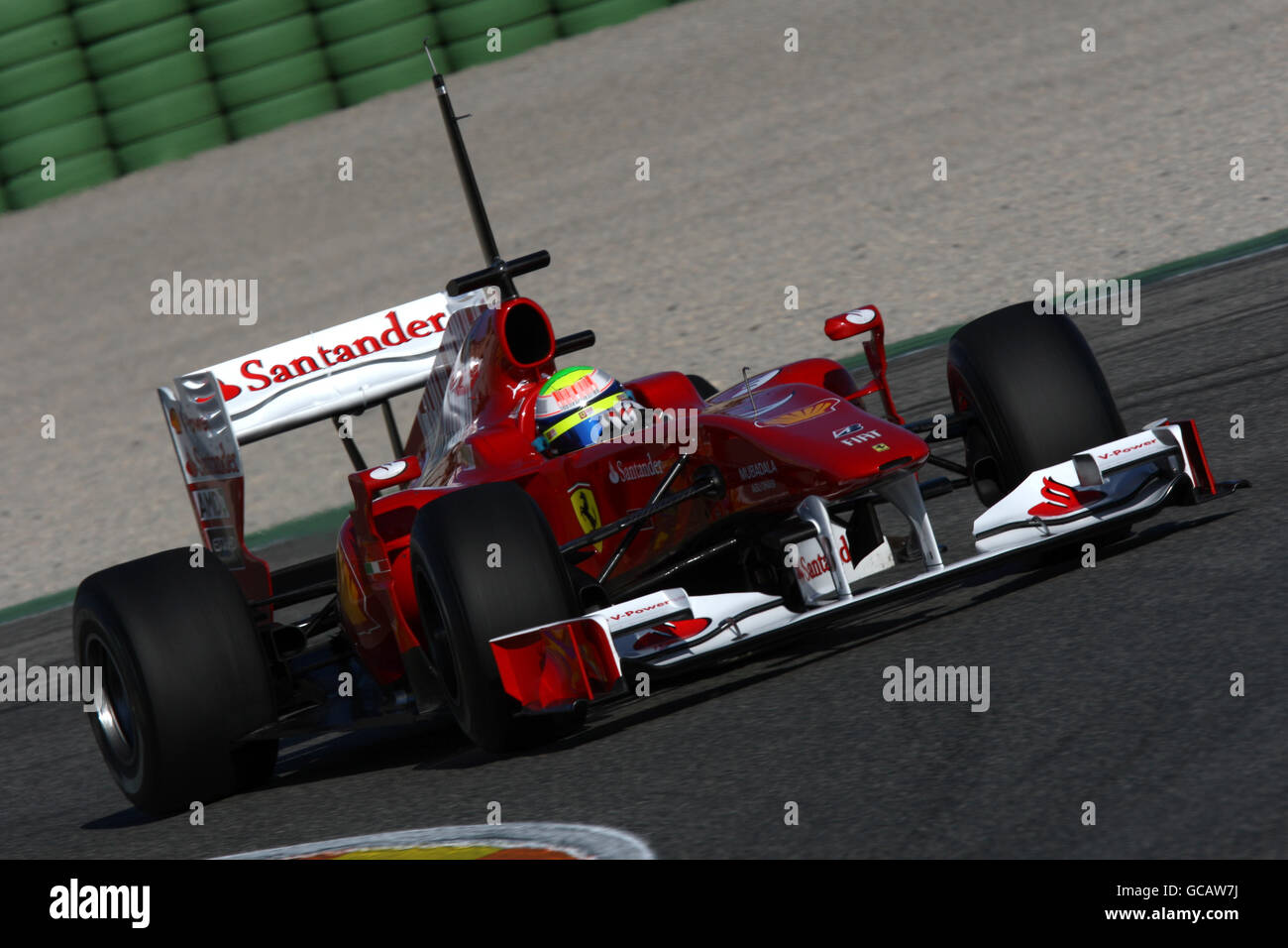 Auto - 2010 Formel-1-Wintertests - Tag zwei - Circuit de la Comunitat Valenciana Ricardo Tormo. Ferrari Felipe Massa während der Formel-1-Testsitzung Stockfoto