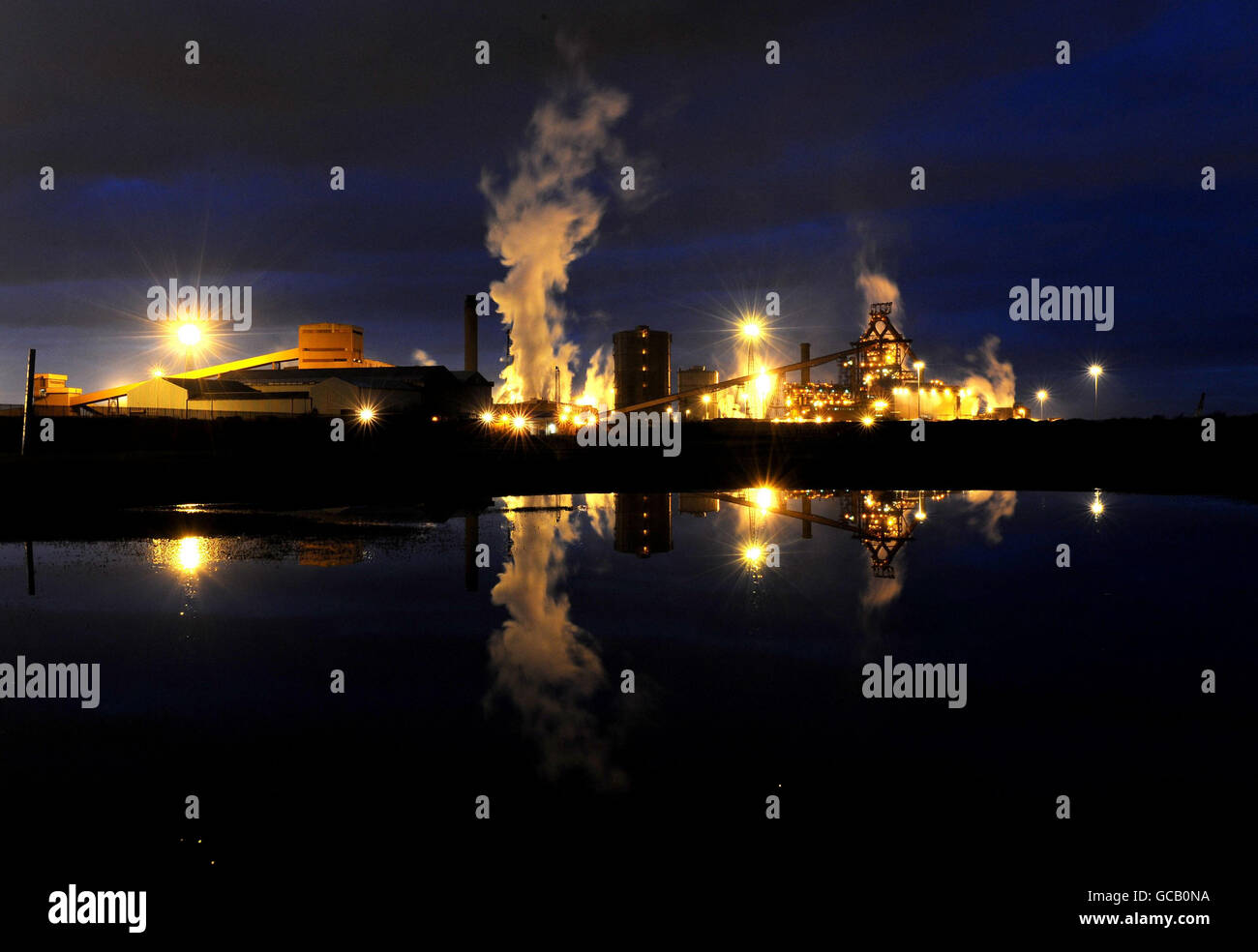 Gesamtansicht der Corus Teesside Cast Products-Website in Redcar, die diese Woche mit dem Verlust von 1,600 Arbeitsplätzen gemottet werden soll. Stockfoto