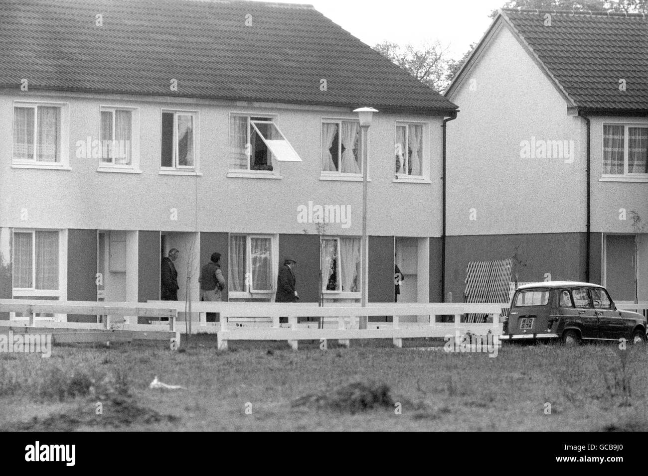 Das Haus in Monasterevin, Co. Kildare, in dem Entführer den niederländischen Industriellen Dr. Tiede Herrama als Geisel nehmen. Stockfoto