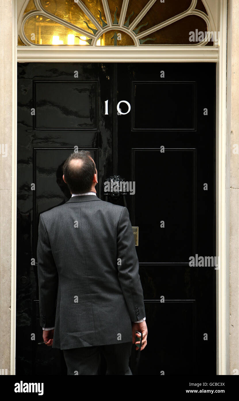 Downing Street Mobbing Zeile Stockfoto