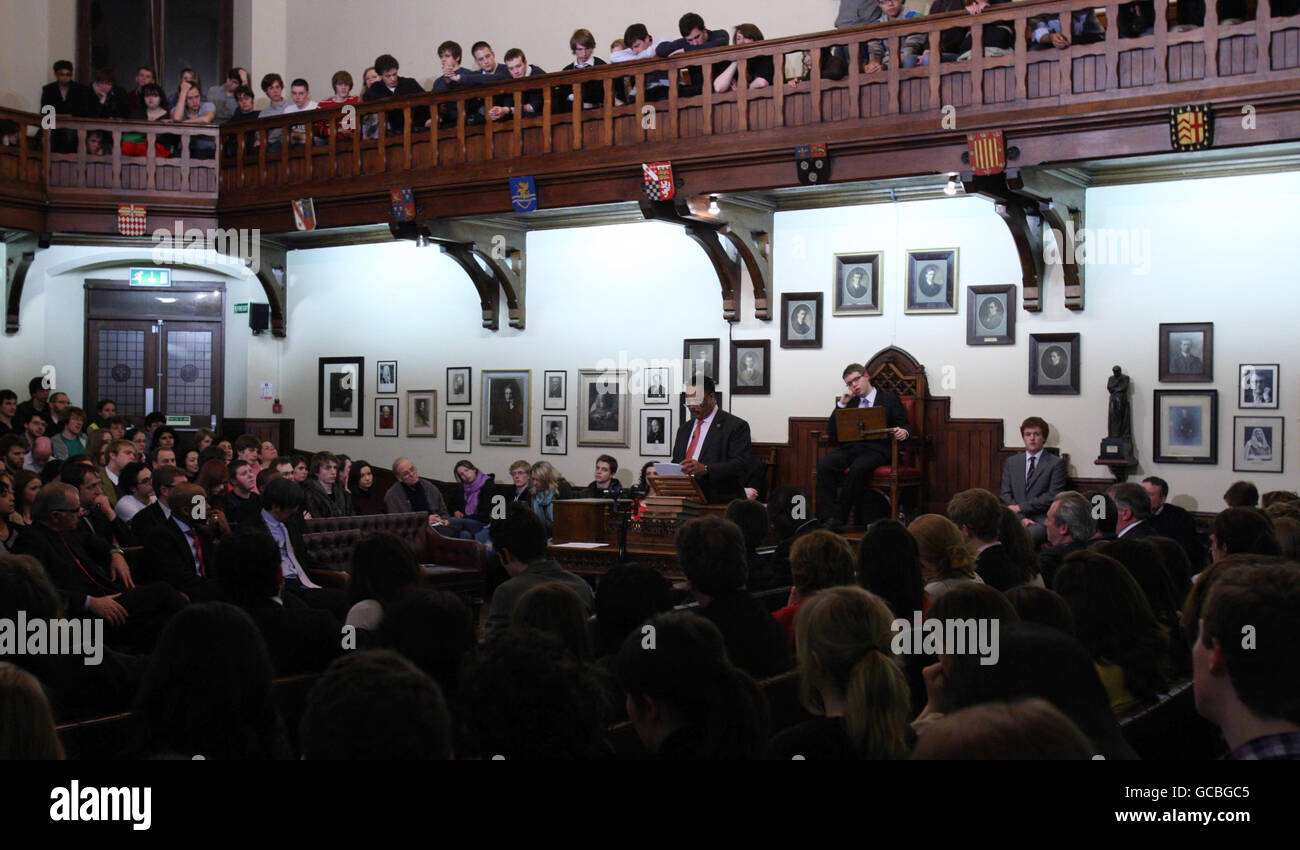 Bürgerrechtler Jesse Jackson spricht an der Cambridge Union, University of Cambridge. Stockfoto